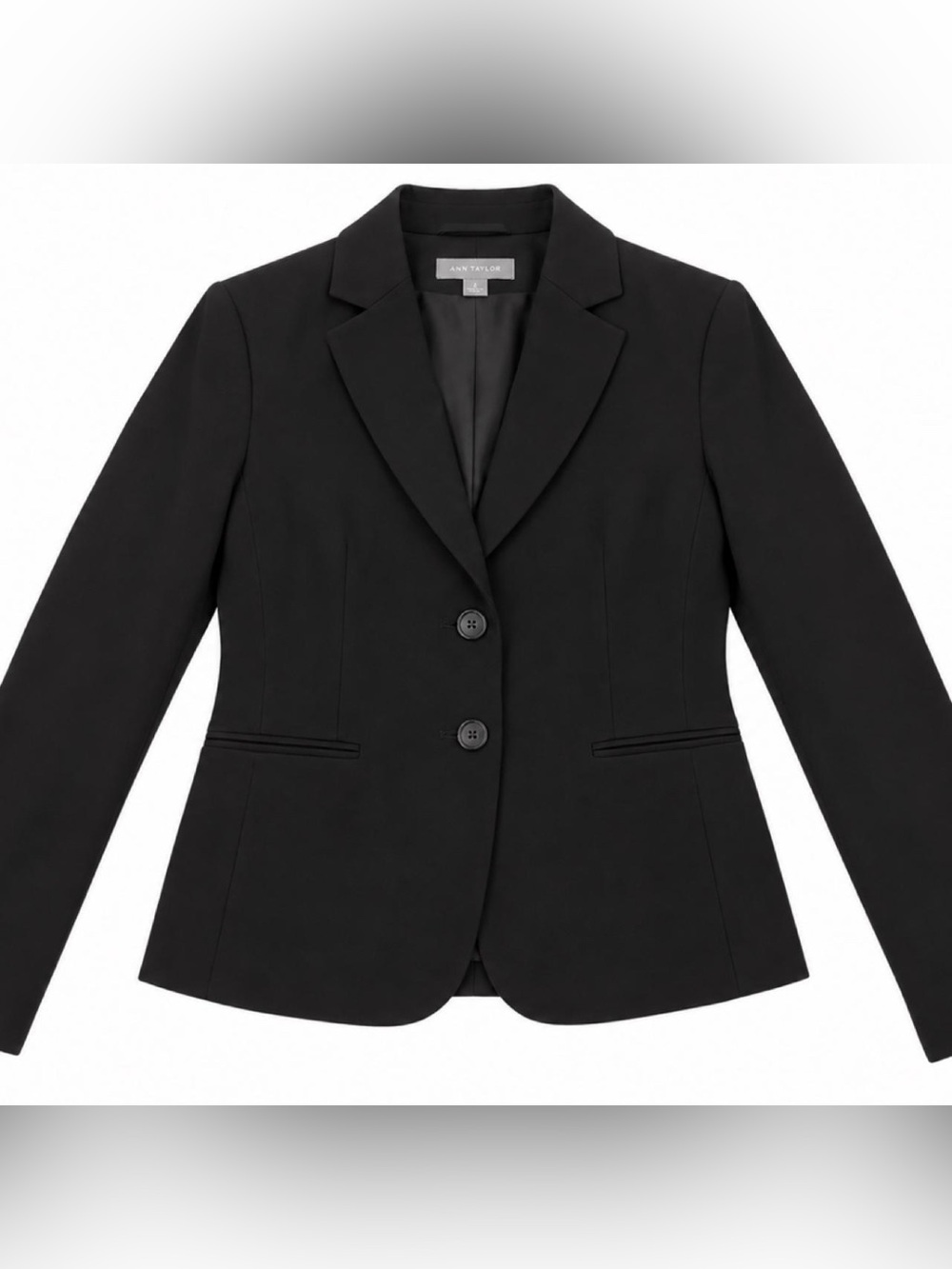 Ann Taylor Black Tailored Two-Button Blazer